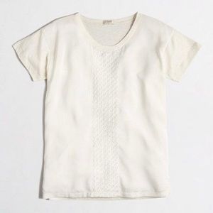 J Crew Embroidered Silky-Front T-Shirt PXS